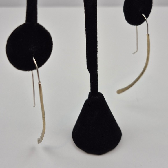 Vtg Gold Tone Threader Earrings 2.5" Long Minimalist Drop Dangle KR India - Picture 5 of 11